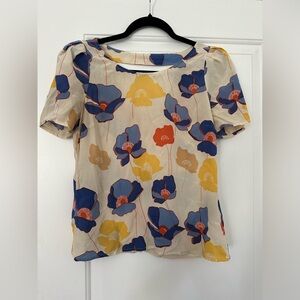 Anthropologie Harlan silk floral shirt